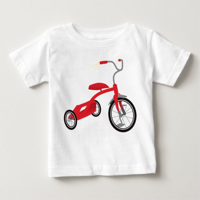 Red Tricycle Graphic Baby T-Shirt (Front)