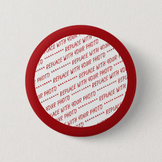 Red Trimmed Photo Template 6 Cm Round Badge