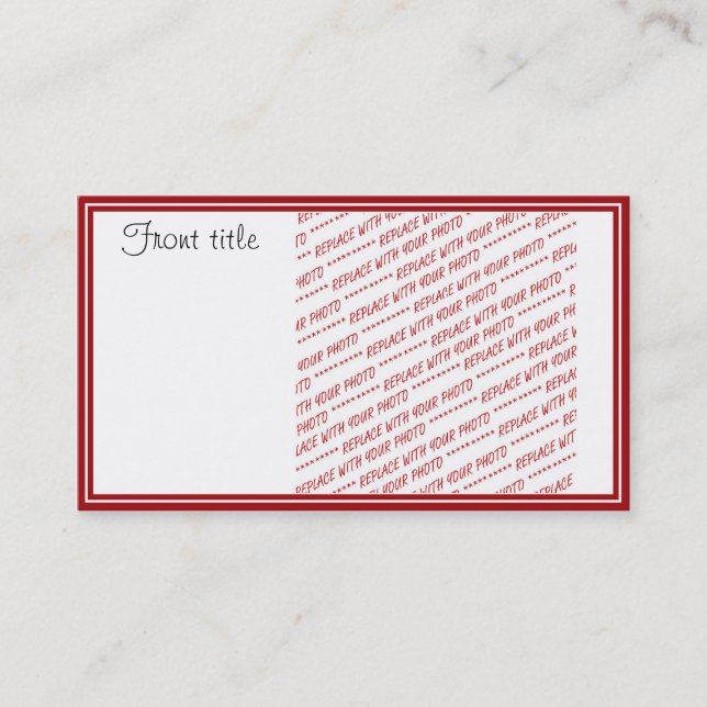 Red Trimmed Template - Add a Photo Business Card (Front)