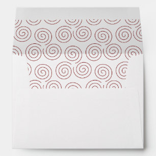 Red Triple Spiral Interior w/ Back Flap Address Envelope