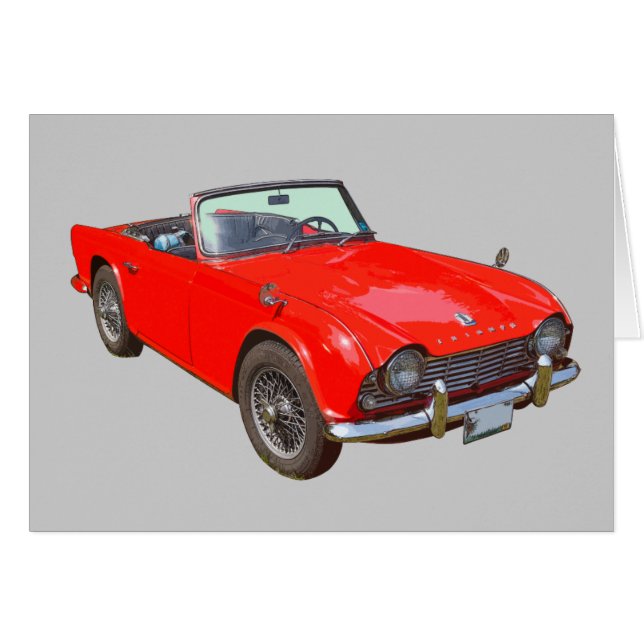 Red Triumph Tr4 Convertible Sports Car (Front Horizontal)