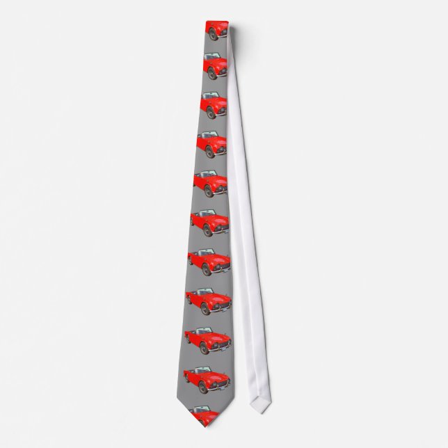 Red Triumph Tr4 Convertible Sports Car Tie (Front)