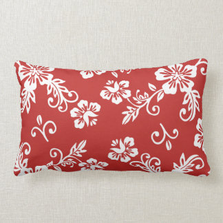 Red Tropical Print Pillow