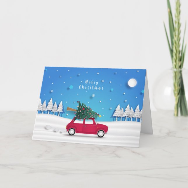 Red Truck And Christmas Tree Card (Front)
