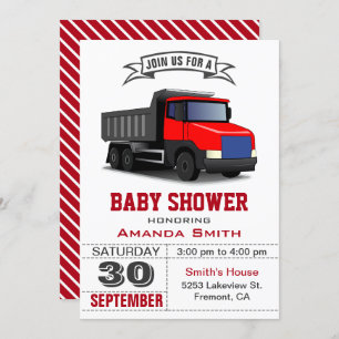 Red Truck Baby Shower Invitation
