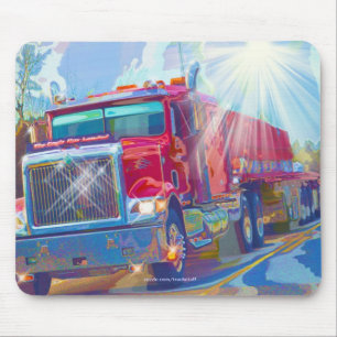 RED TRUCK BIG RIG TRUCKERS Gifts Mouse Pad