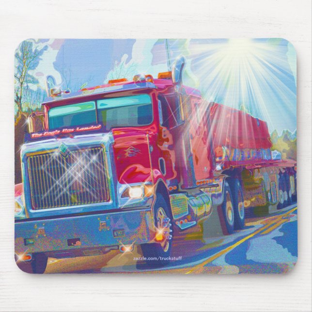 RED TRUCK BIG RIG TRUCKERS Gifts Mouse Pad (Front)