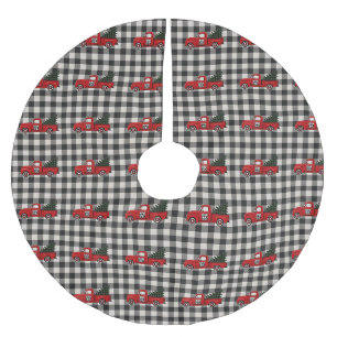 Red Truck Buffalo Plaid Tree Tradition Brushed Polyester Tree Skirt