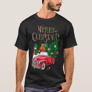 Red Truck Carrying Christmas Tree Family Matching T-Shirt