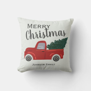 Red truck Christmas Cushion
