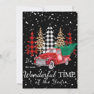 Red Truck Christmas Flat Holiday Card