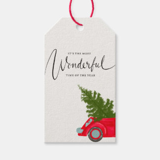 Red Truck Christmas Gift Tag