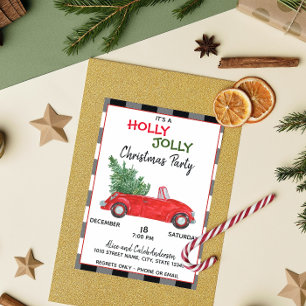 Red Truck Christmas Invitation