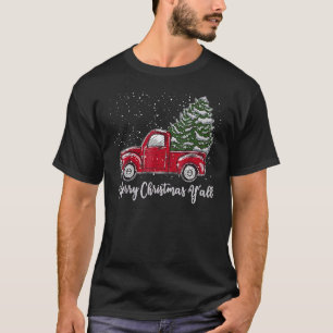 Red Truck Christmas Merry Christmas Yall T-Shirt