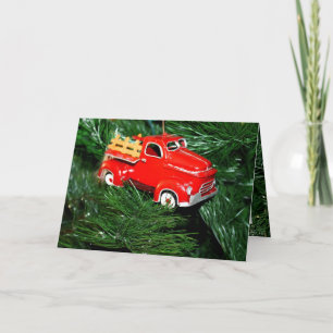 Red Truck Christmas Ornament 1 Holiday Card