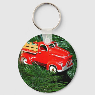 Red Truck Christmas  Ornament  2 Key Ring