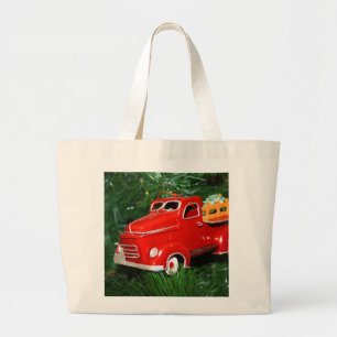 Red Truck Christmas Ornament Large Tote Bag