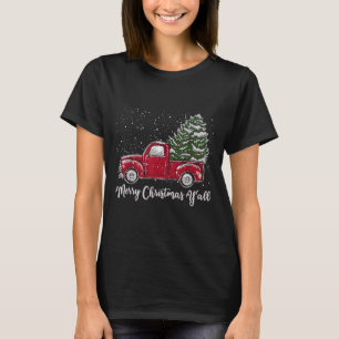 Red Truck Christmas Shirt - Merry Christmas Yall 