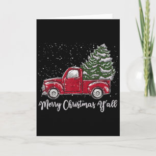 Red Truck Christmas Shirt - Merry Christmas Yall Card