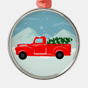 Red Truck Christmas Tree Personalised Ornament