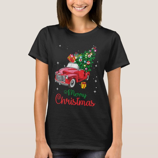 Red Truck Christmas Tree T-Shirt (Front)