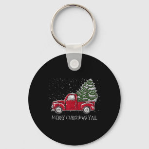 Red Truck Christmas Xmas Vintage Merry Christmas Y Key Ring