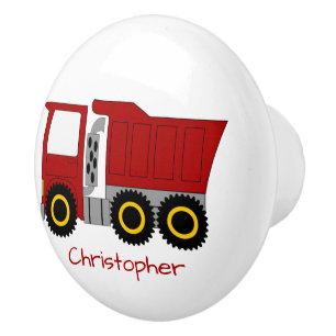 Red Truck Design Personalised Ceramic Knob