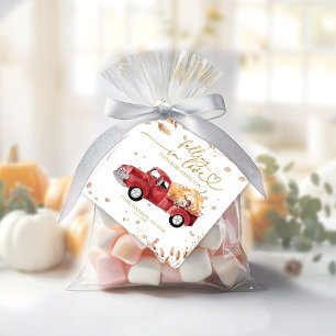 Red Truck Falling In Love Fall Baby Shower Favour Tags