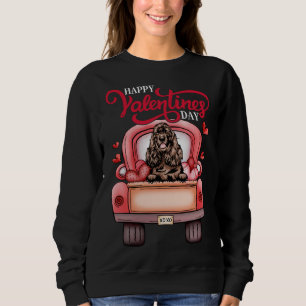Red Truck Happy Valentines Day Cocker Spaniel Dog Sweatshirt