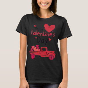Red Truck Happy Valentine's Day Couple Matching T-Shirt