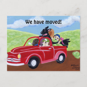 Red Truck Labradors New Address Announcement Postcard