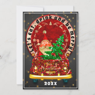 Red Truck Merry Christmas Brunch Dinner Santa Fun Invitation