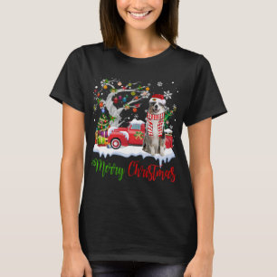 Red Truck Merry Christmas Tree Australian Shepherd T-Shirt