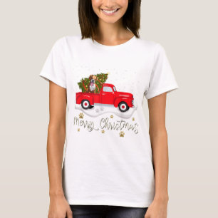 Red truck merry christmas tree boxer dog christmas T-Shirt