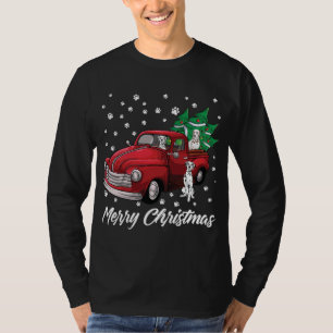 Red Truck Merry Christmas Tree Dalmatian Christmas T-Shirt