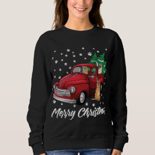 Red Truck Merry Christmas Tree German Shepherd dog Sweatshirt
