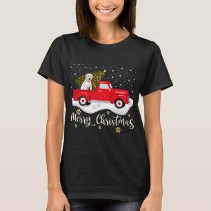 Red Truck Merry Christmas Tree Labrador Retriever T-Shirt