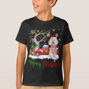 Red Truck Merry Christmas Tree Poodle Pajama T-Shirt