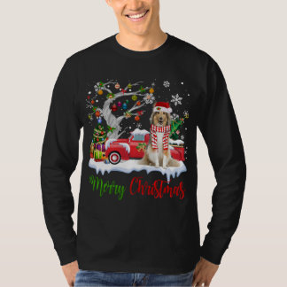 Red Truck Merry Christmas Tree Shetland Sheepdog P T-Shirt