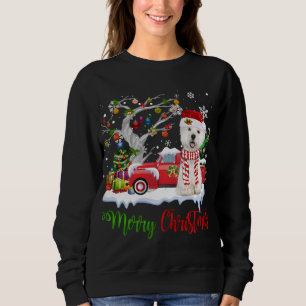 Red Truck Merry Christmas Tree Westie Pajama Sweatshirt