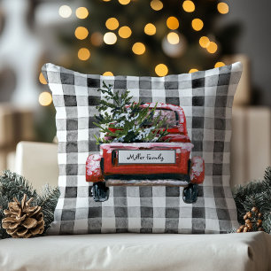 Red Truck Personalised Christmas Tree Cushion