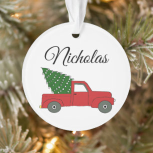"Red Truck" Personalised Ornament