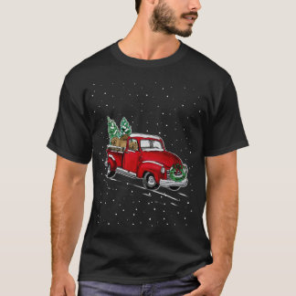 Red Truck Pick Up Chow Chow Dog Christmas Tree Lov T-Shirt