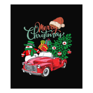 Red Truck Pickup Christmas Tree Merry Christmas Sn Photo Print