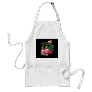 Red Truck Pickup Christmas Tree Merry Christmas Sn Standard Apron