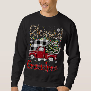 Red Truck Plaid Xmas Tree Blessed Grandma Family C Sweatshirt