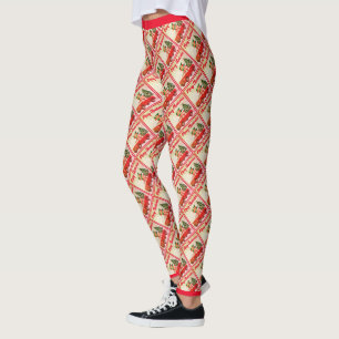 Red Truck Tree Cute Fun Novelty Merry Christmas Leggings