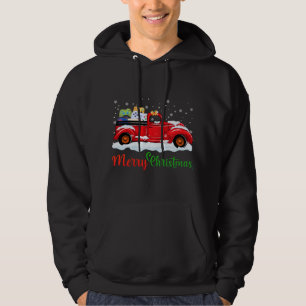 Red Truck Video Game Controllers Merry Christmas M Hoodie