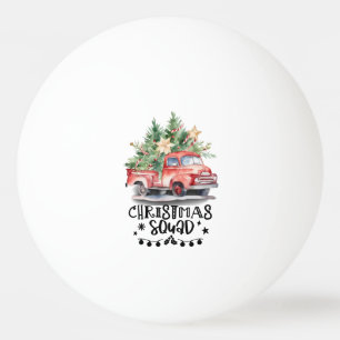 Red truck with Christmas Tree for Ping pong player Ball
