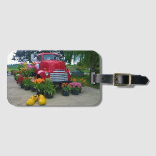 Red Truck with Tulips, Oregon Luggage Tag